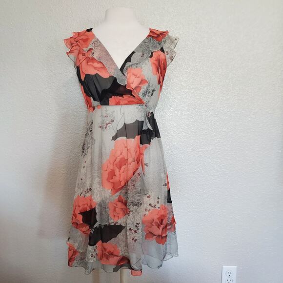 Moulinette Soeurs Dresses & Skirts - Moulinette Soeurs Sheer Coral Silk Spring Dress Size 6